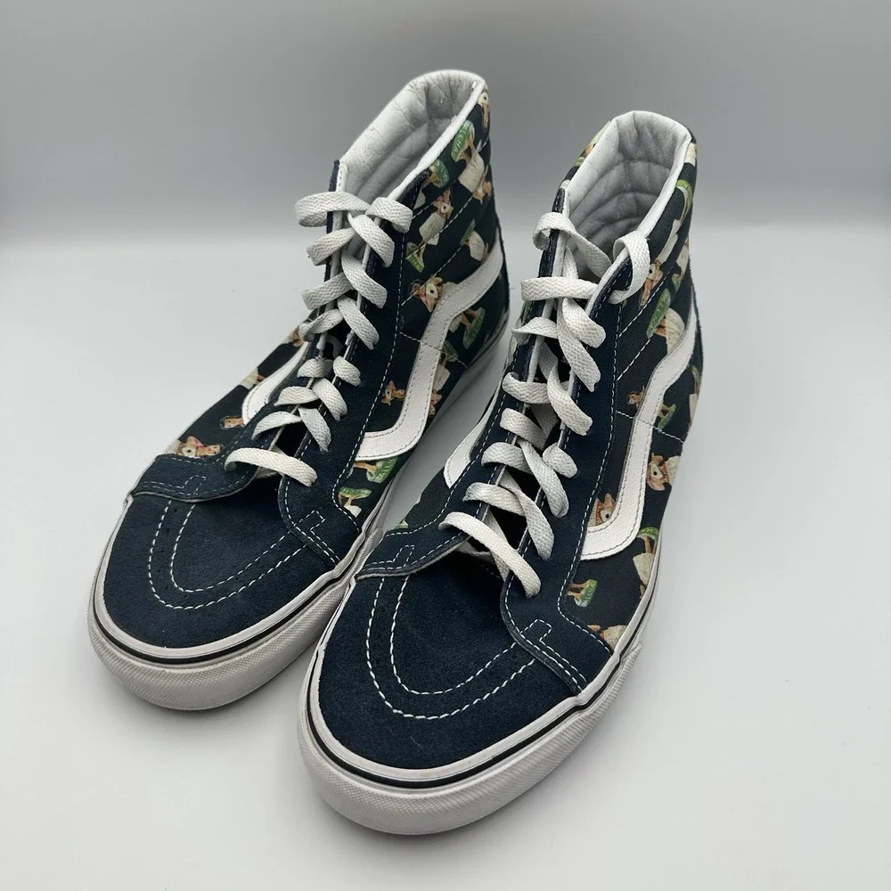 Vans Digi Hula SK8-Hi Reissue Sneakers Blue Ukulele Print Mens 9.5 Womens 11